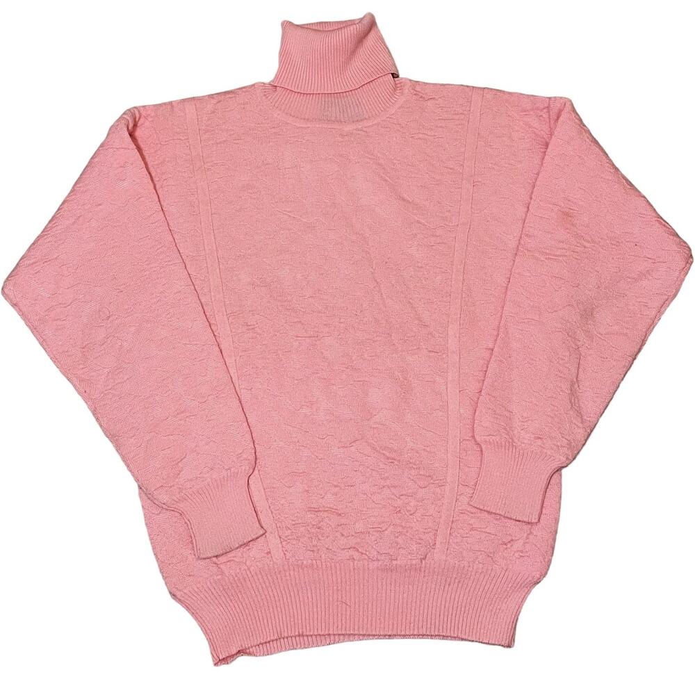 Vintage Tyrolia by Head Textured Knit Turtleneck Sweater Baby Pink Size Medium - Picture 1 of 7